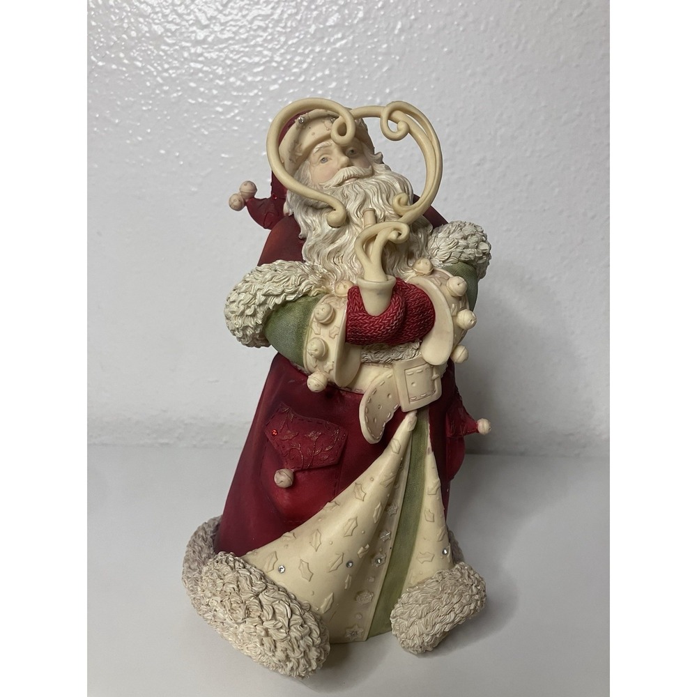 Enesco #4027170 "Jolly Ol' Soul"‎ The Heart of Christmas Santa W Smoke Wreath